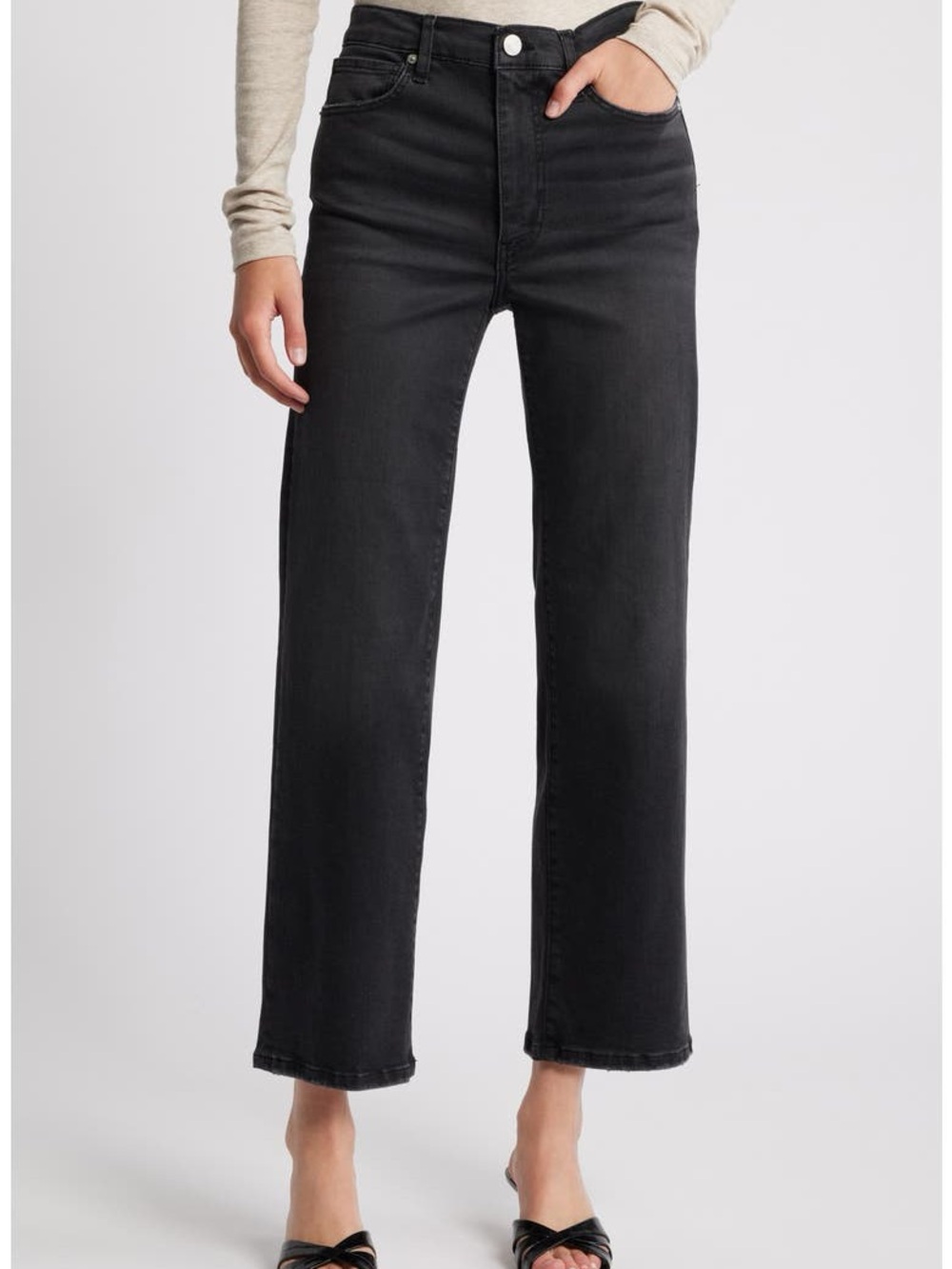 Frame Denim “Le Sleek Straight” Jeans — Black
